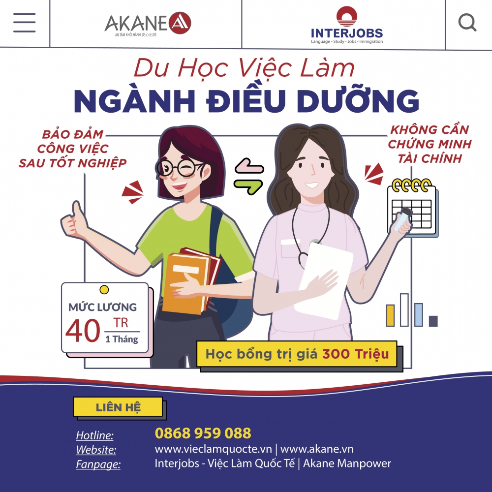  HỌC BỔNG ĐIỀU DƯỠNG TRỊ GIÁ 300 TRIỆU